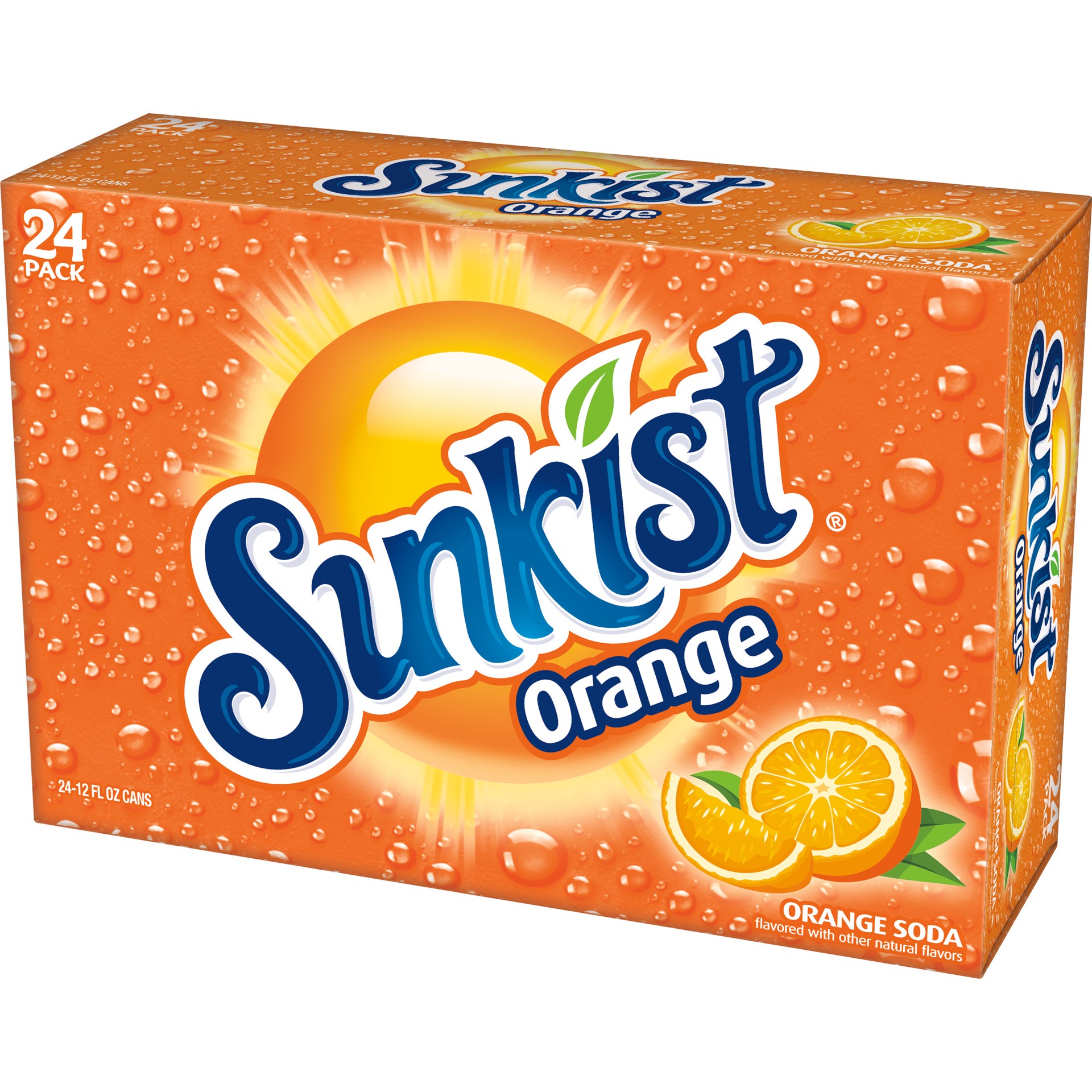 slide 5 of 5, Sunkist Orange Soda, 12 fl oz, 24 ct