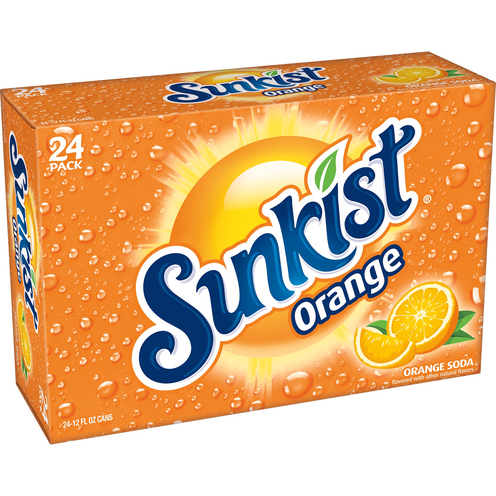 slide 4 of 5, Sunkist Orange Soda, 12 fl oz, 24 ct