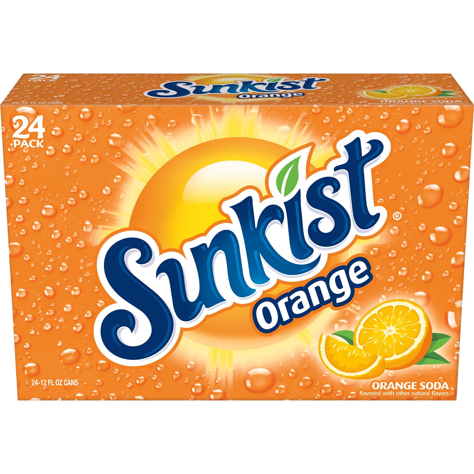 slide 2 of 5, Sunkist Orange Soda, 12 fl oz, 24 ct