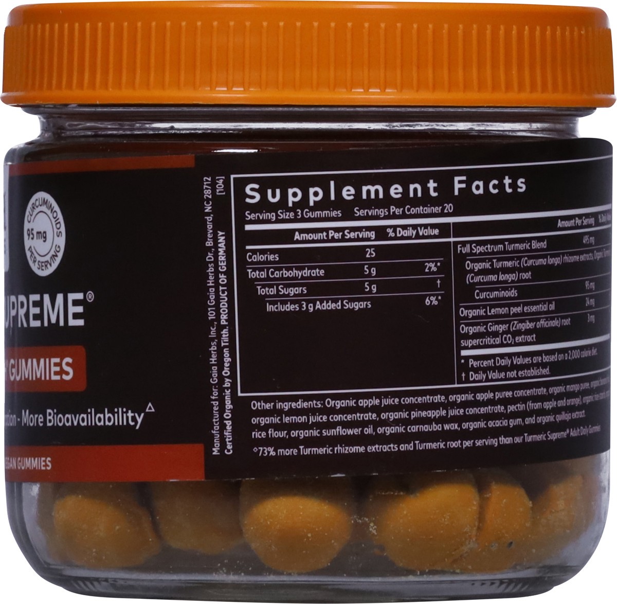 slide 7 of 14, Gaia Herbs Extra Strength Lemon Ginger Flavor Turmeric Supreme 60 Vegan Gummies, 60 ct