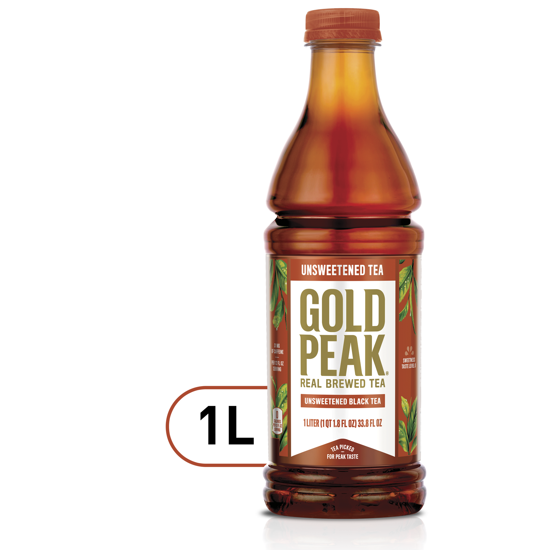 slide 1 of 6, Gold Peak Unsweetened Black Tea Bottle, 33.8 fl oz, 33.8 fl oz