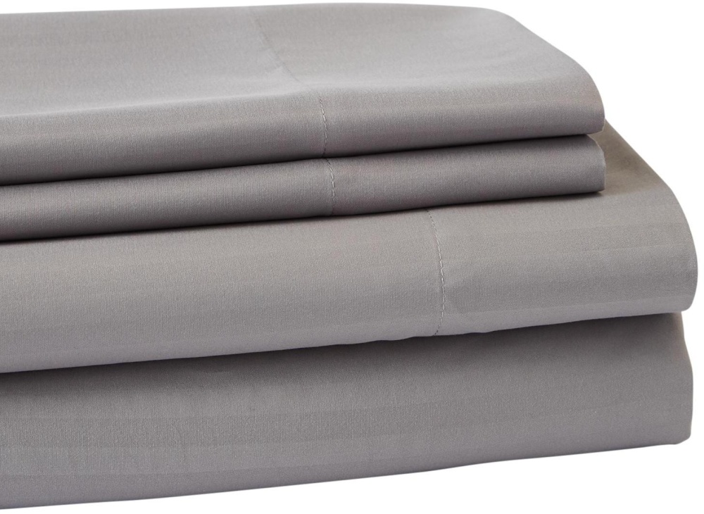 slide 1 of 1, Everyday Living Microfiber Striped Sheet Set - 4 Piece - Frost Gray, King Size