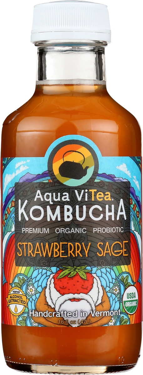 slide 5 of 7, Aqua ViTea Kombucha - Strawberry Sage, 16 fl oz