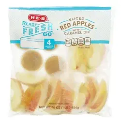 H-E-B Ready, Fresh, Go! Red Apple Slices with Caramel Dip