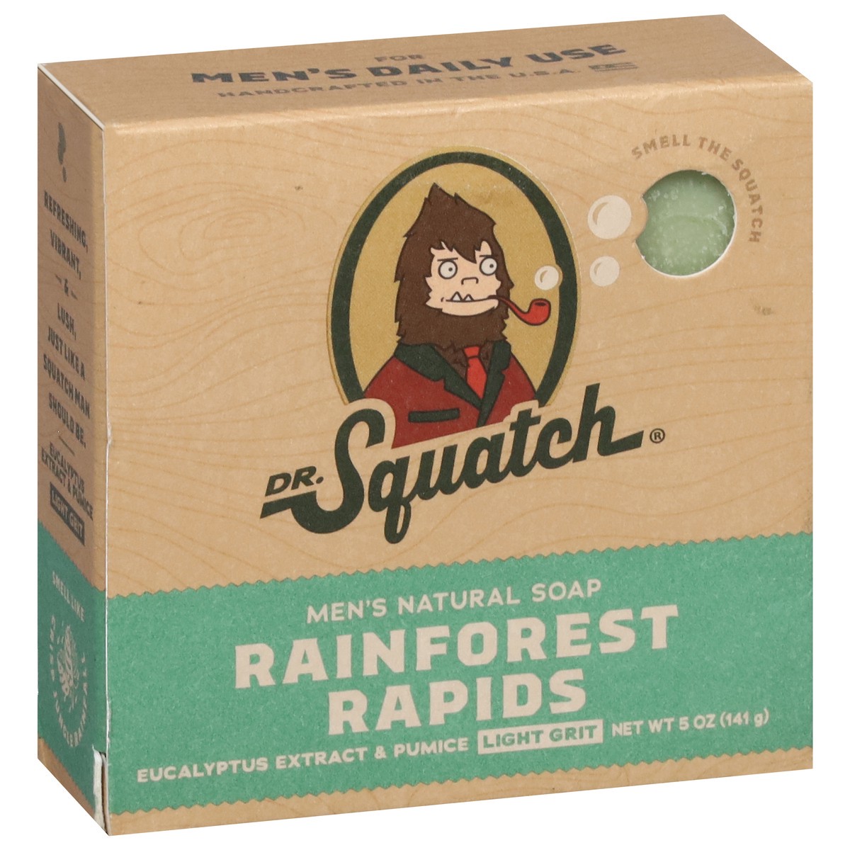 slide 11 of 12, Dr. Squatch Light Grit Men's Natural Rainforest Rapids Soap 5 oz, 5 oz