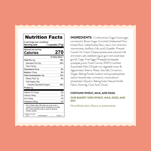 slide 5 of 5, Rubicon Bakers Carrot Cake Cupcakes, 10 oz