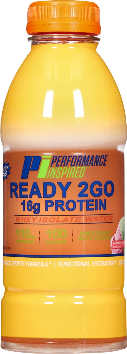 slide 11 of 14, Performance Inspired Nutrition Ready 2Go Rainbow Sherbet Whey Isolate Water 16.9 oz, 16 fl oz