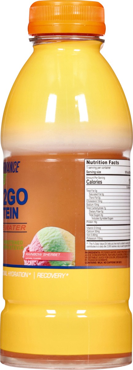slide 8 of 14, Performance Inspired Nutrition Ready 2Go Rainbow Sherbet Whey Isolate Water 16.9 oz, 16 fl oz