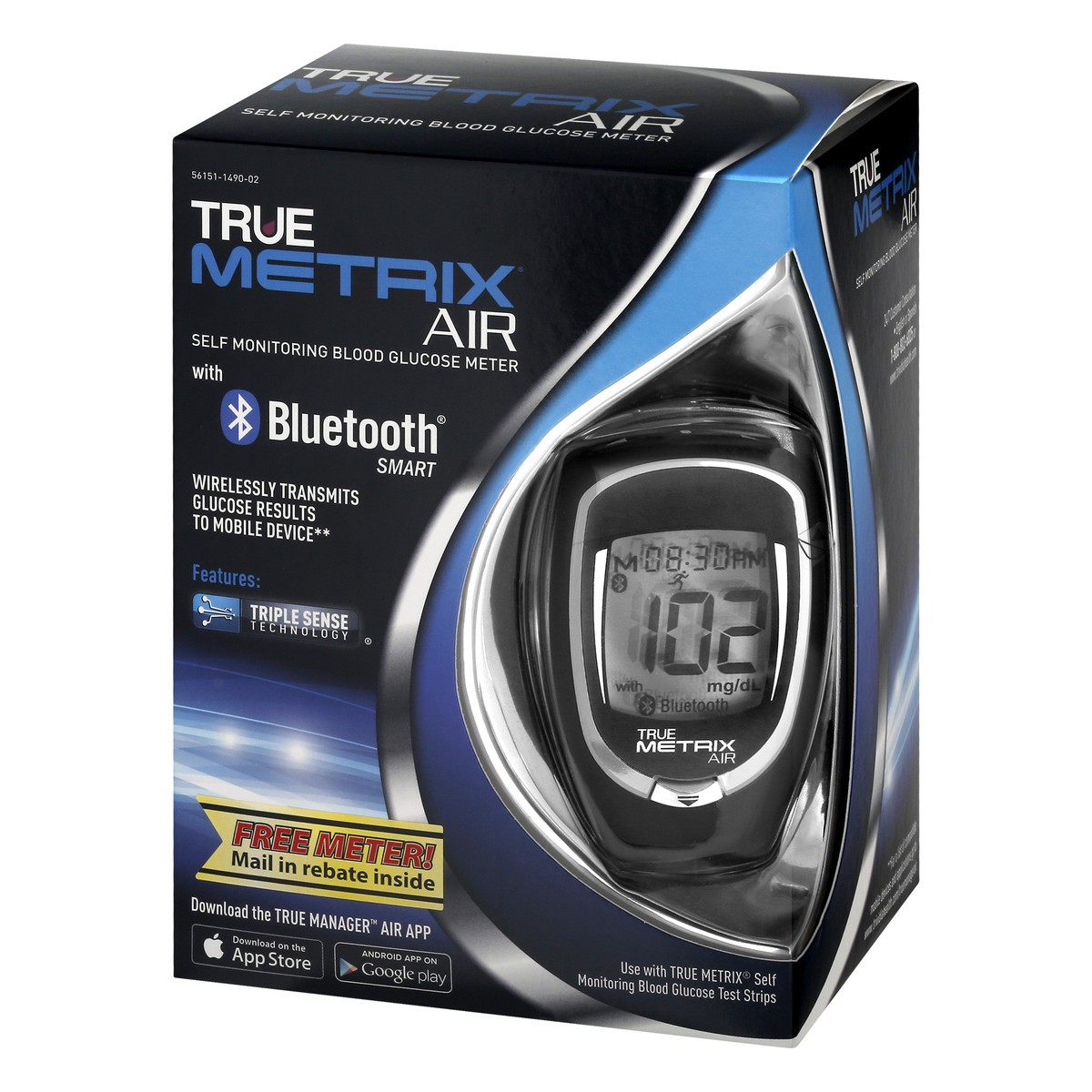 slide 11 of 11, True Metrix Air Bluetooth Smart Self Monitoring Blood Glucose Meter 1 ea, 1 ct
