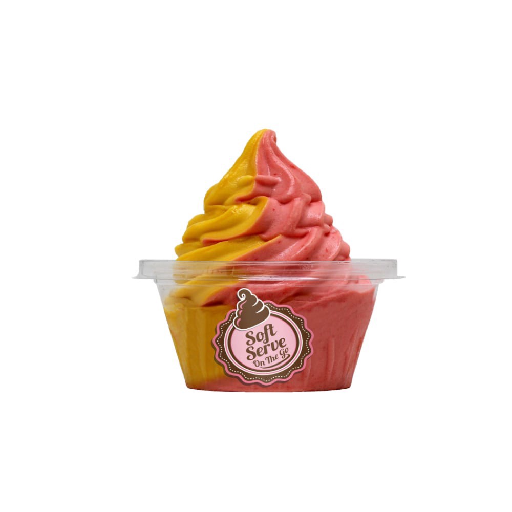 slide 1 of 1, Klein's Soft Serve Strawberry Mango Sorbet, 8 oz