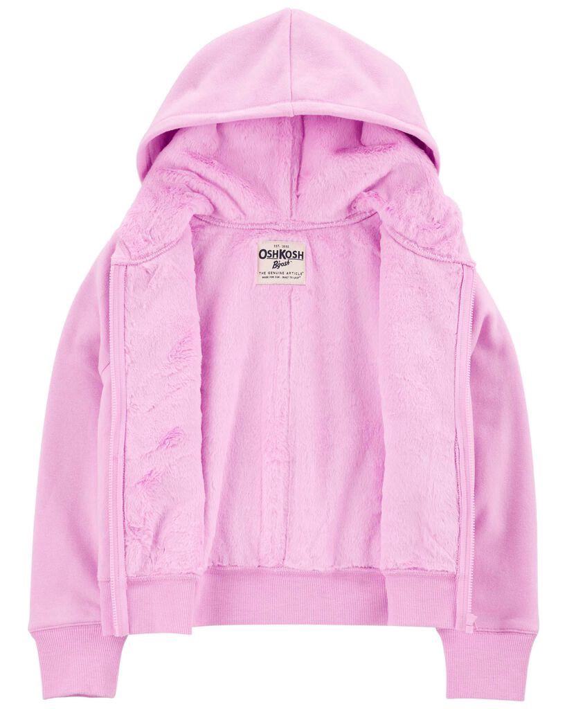 slide 2 of 3, Oshkosh Kid Fleece-Lined Zip-Up Jacket - Pink Pink 4, 1 ct