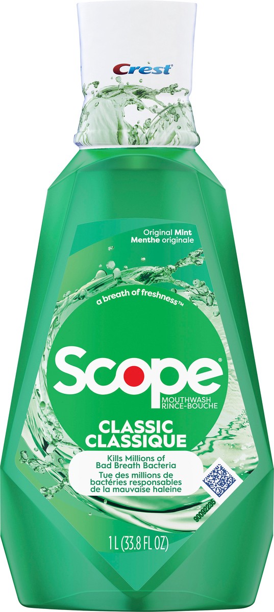 slide 3 of 3, Scope Crest Scope Classic Mouthwash, Original Mint, 1L, 33.8 fl oz