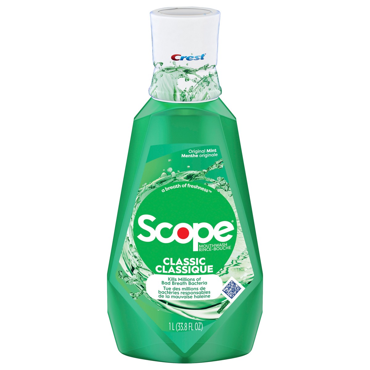 slide 1 of 3, Scope Crest Scope Classic Mouthwash, Original Mint, 1L, 33.8 fl oz