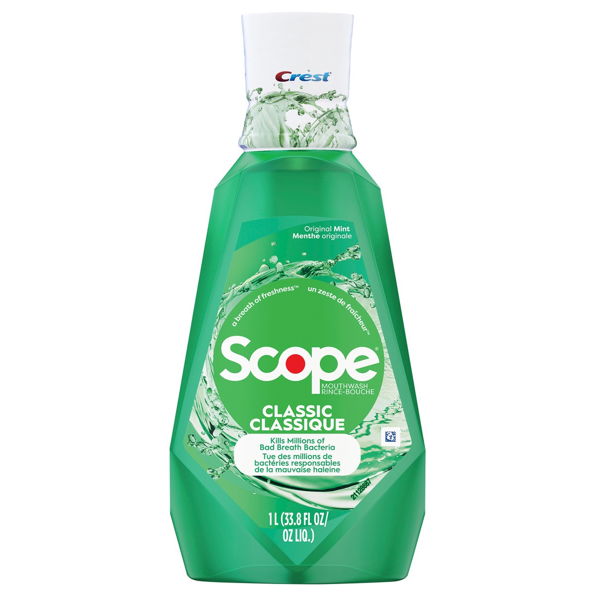 slide 1 of 3, Crest Scope Classic Mouthwash, Original Mint, 1L, 33.8 fl oz
