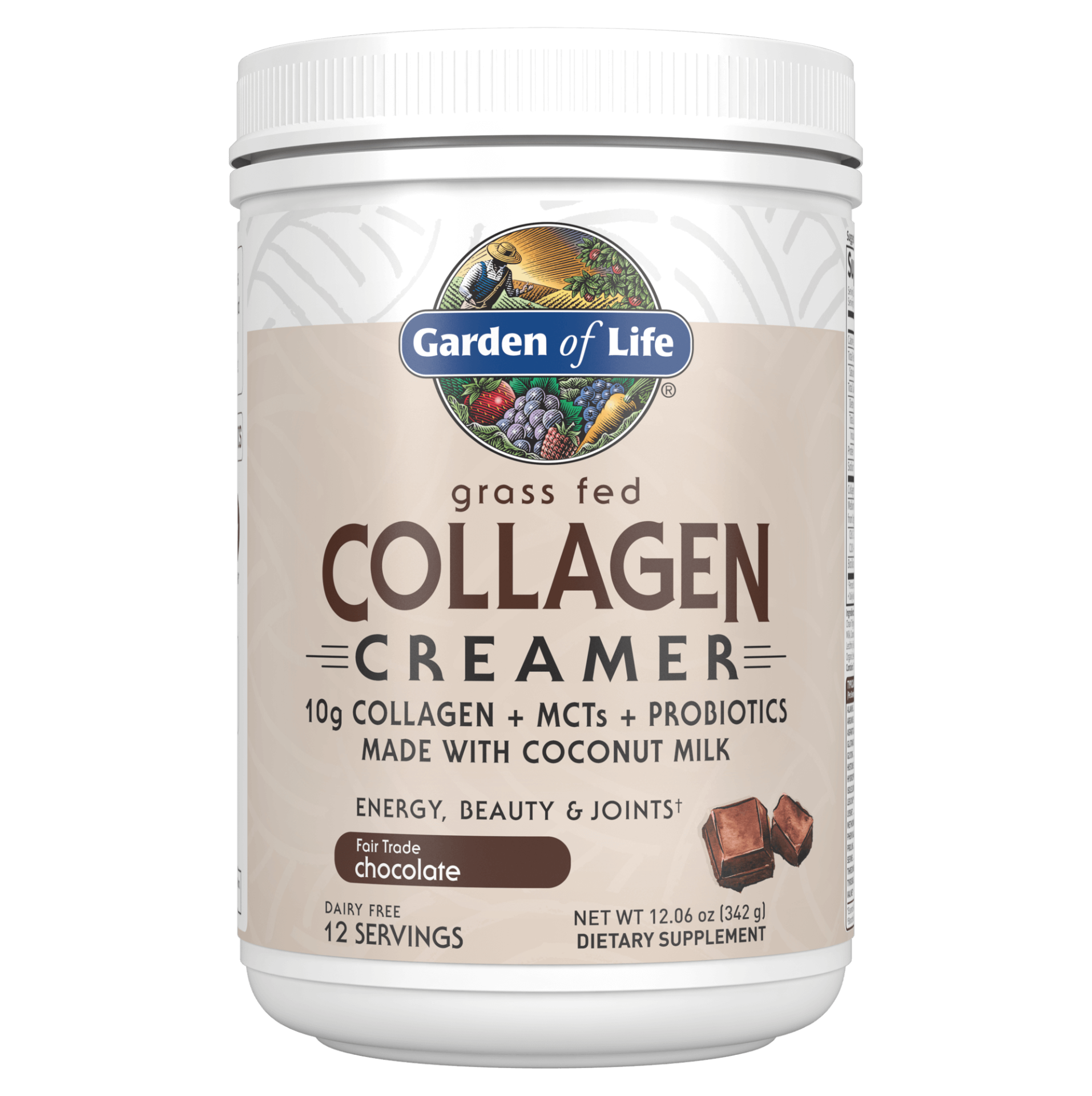 slide 1 of 1, Garden of Life Collagen Creamer Chocolate, 12.06 oz