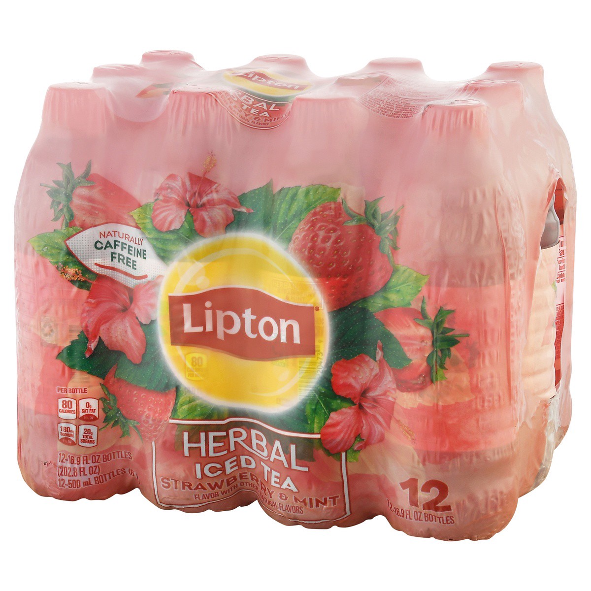 slide 4 of 9, Lipton Herbal Iced Tea Strawberry & Mint Flavor 16.9 Fluid Ounce - 202.8 oz, 202.8 oz