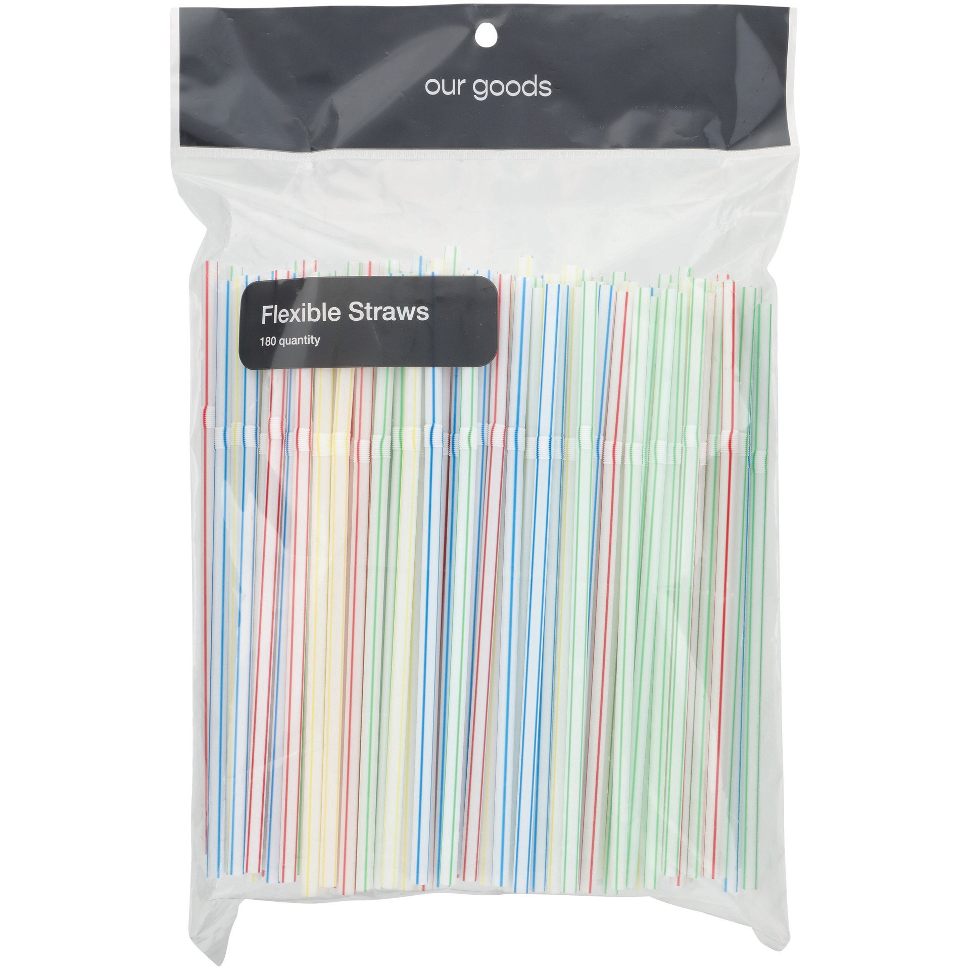 slide 1 of 1, our goods Flexible Drinking Straws, 180 ct