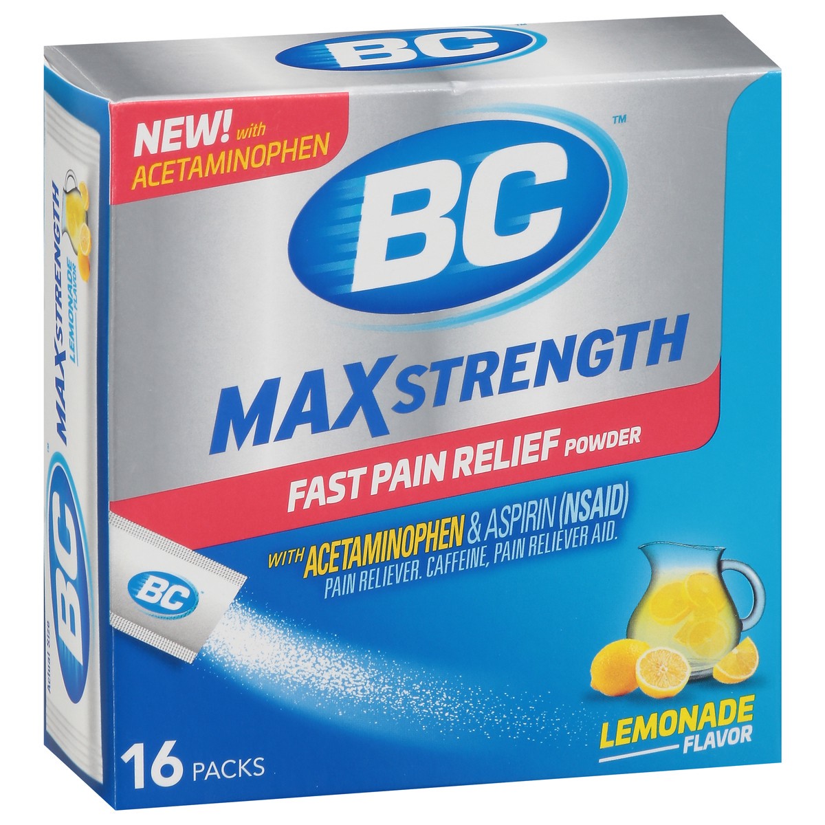 slide 6 of 9, BC Max Strength Powder Lemonade Flavor Fast Pain Relief 16 ea, 16 ct