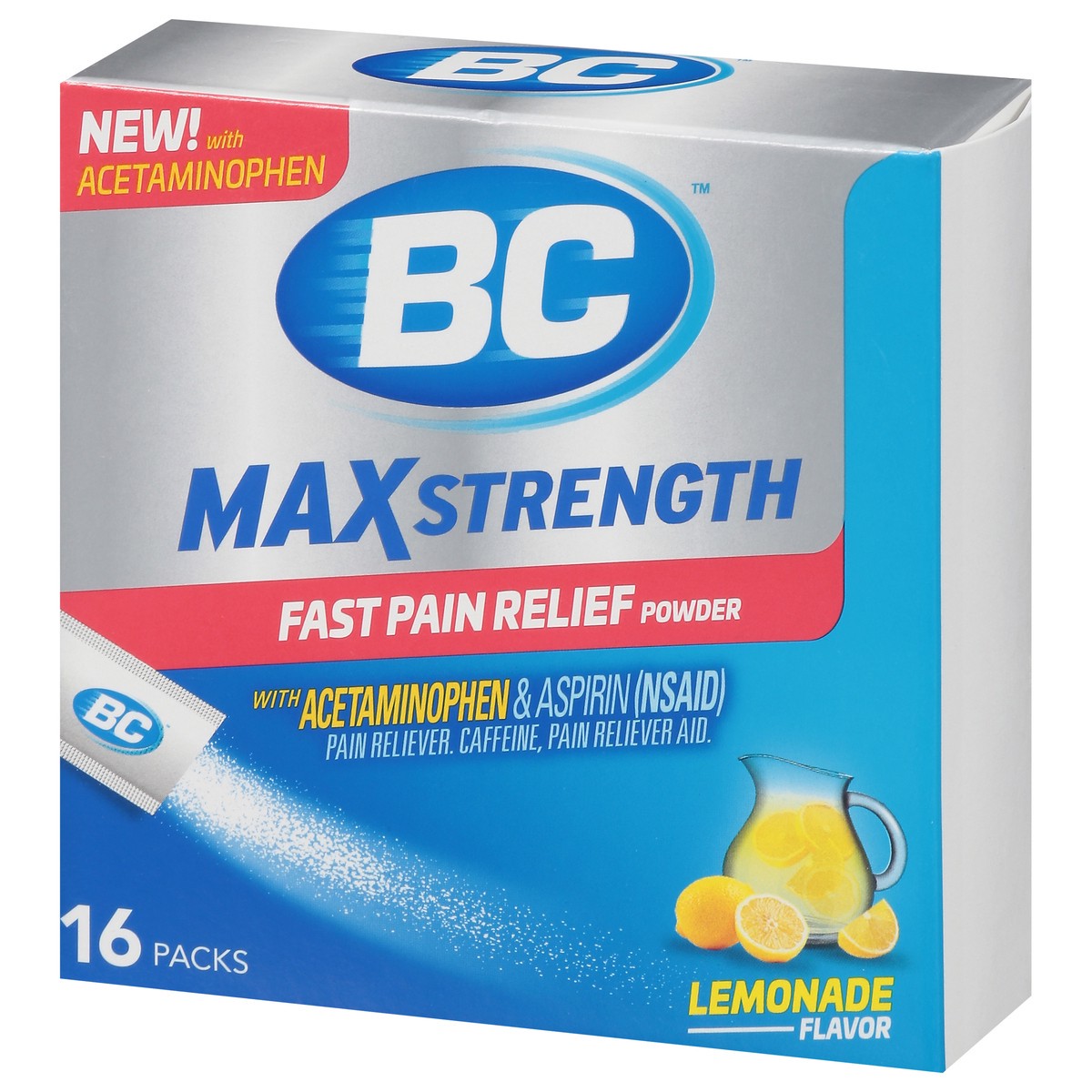slide 2 of 9, BC Max Strength Powder Lemonade Flavor Fast Pain Relief 16 ea, 16 ct