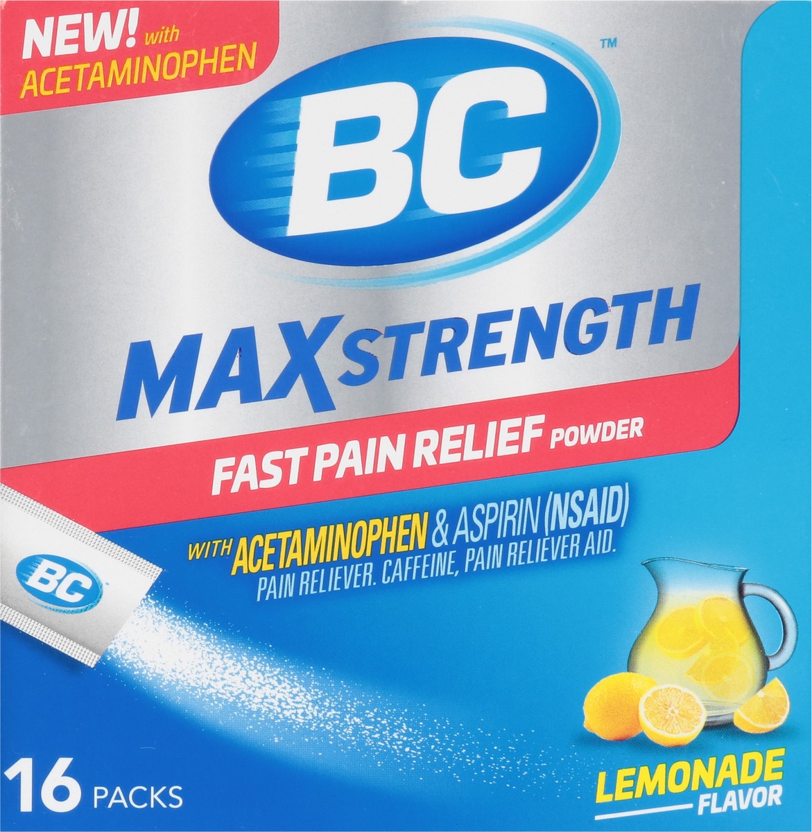slide 3 of 9, BC Max Strength Powder Lemonade Flavor Fast Pain Relief 16 ea, 16 ct