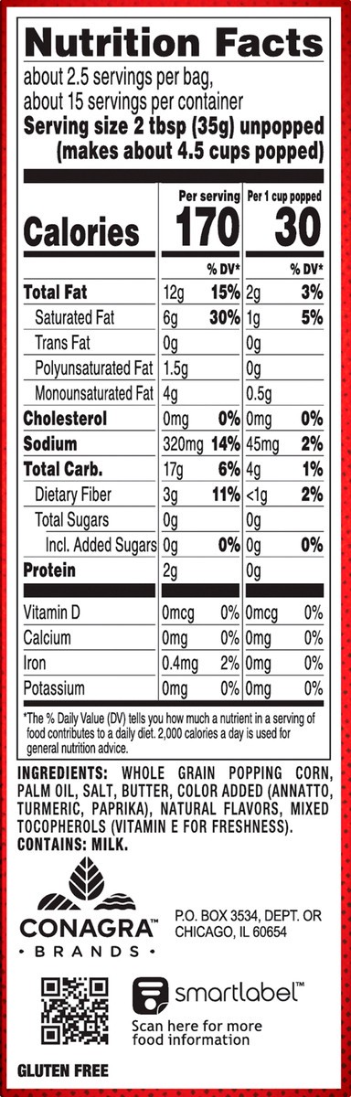 slide 3 of 11, Orville Redenbacher's Classic Bags Gourmet Butter Popping Corn - 6 ct, 6 ct