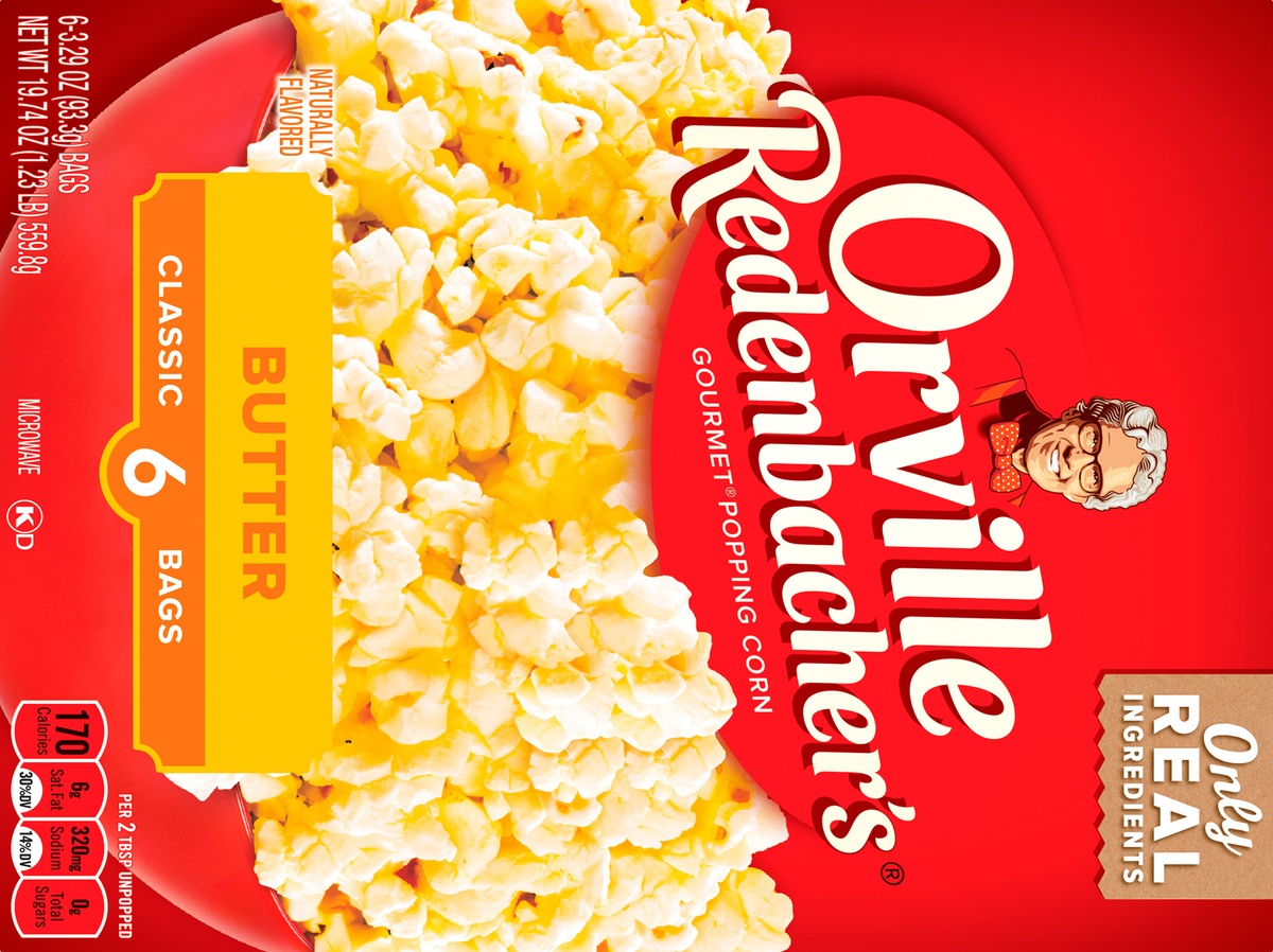 slide 8 of 9, Orville Redenbacher's Popping Corn Gourmet Butter Classic Bags, 6 ct; 3.29 oz