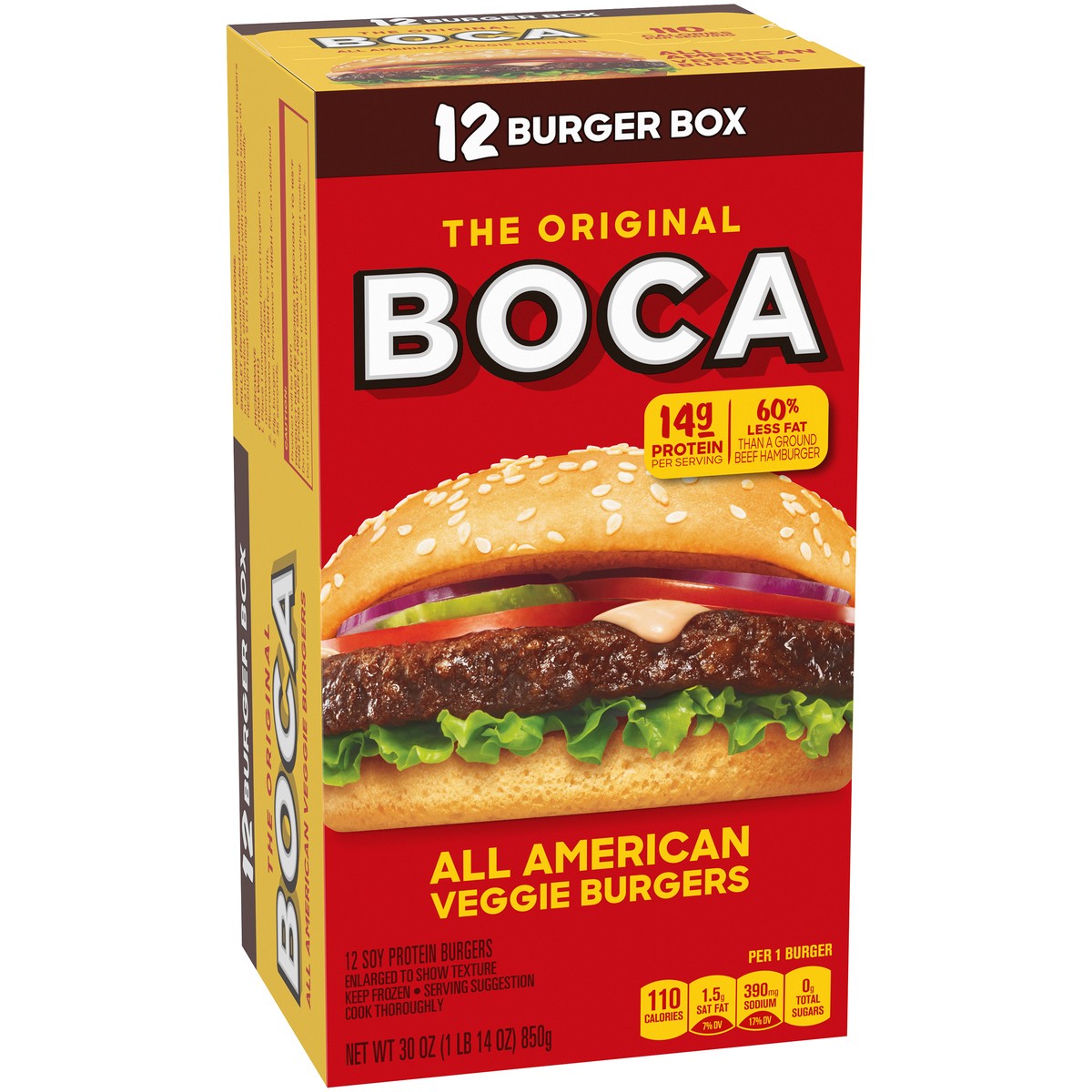 slide 7 of 9, BOCA All American Veggie Burgers, 12 ct Box, 12 ct