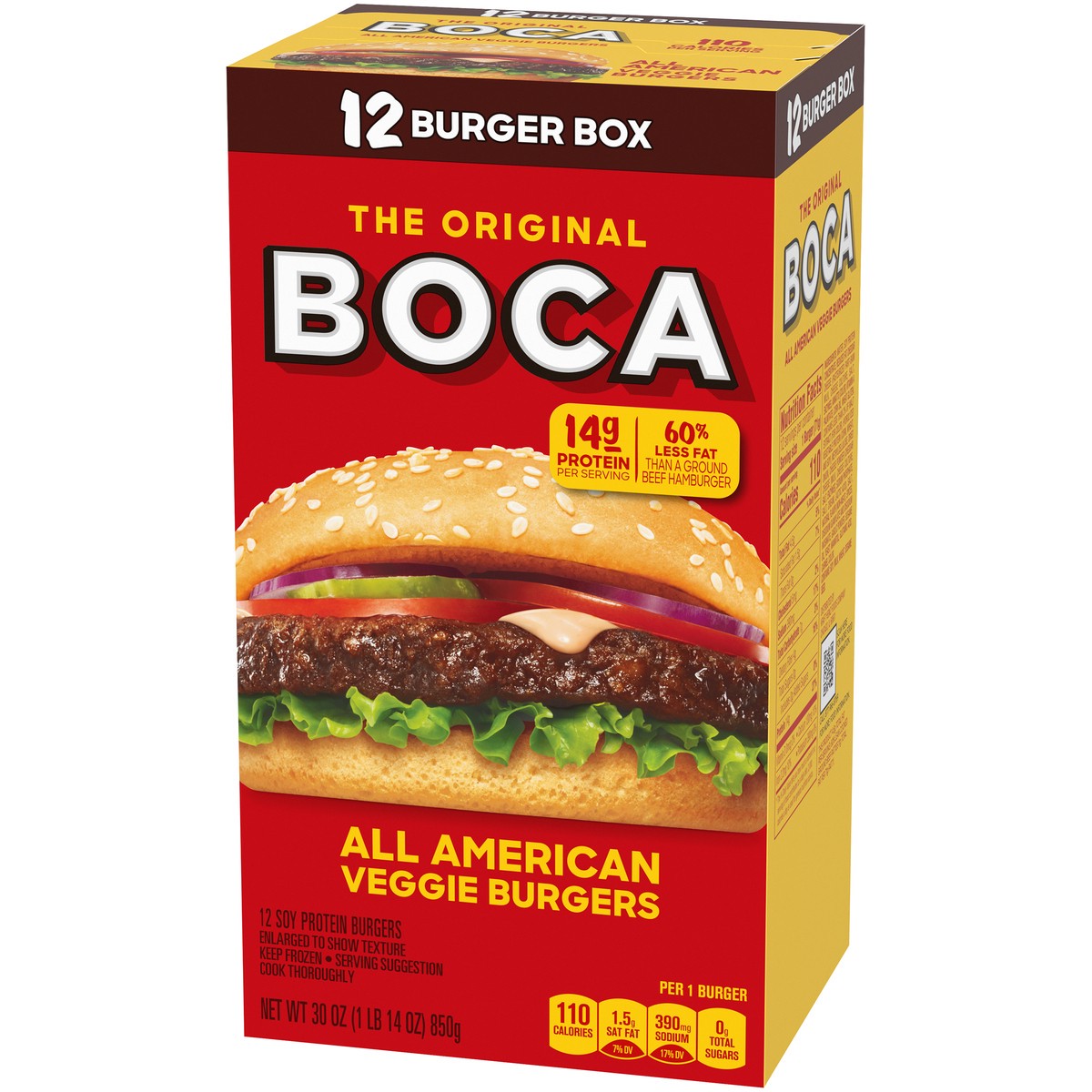 slide 6 of 9, BOCA All American Veggie Burgers, 12 ct Box, 12 ct