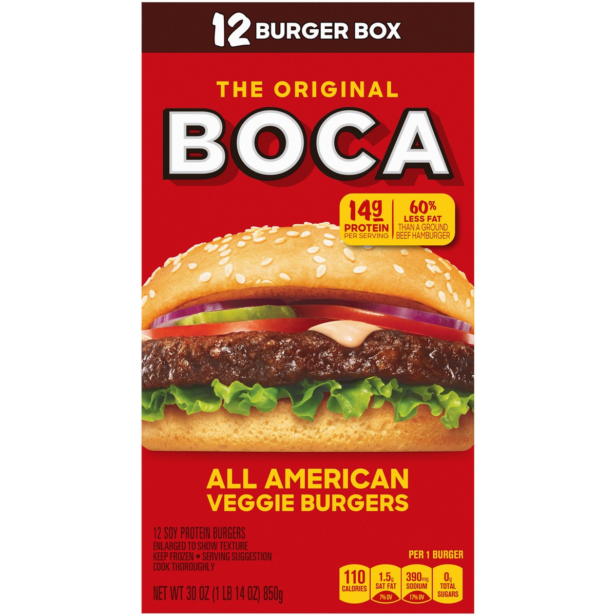 slide 5 of 9, BOCA All American Veggie Burgers, 12 ct Box, 12 ct