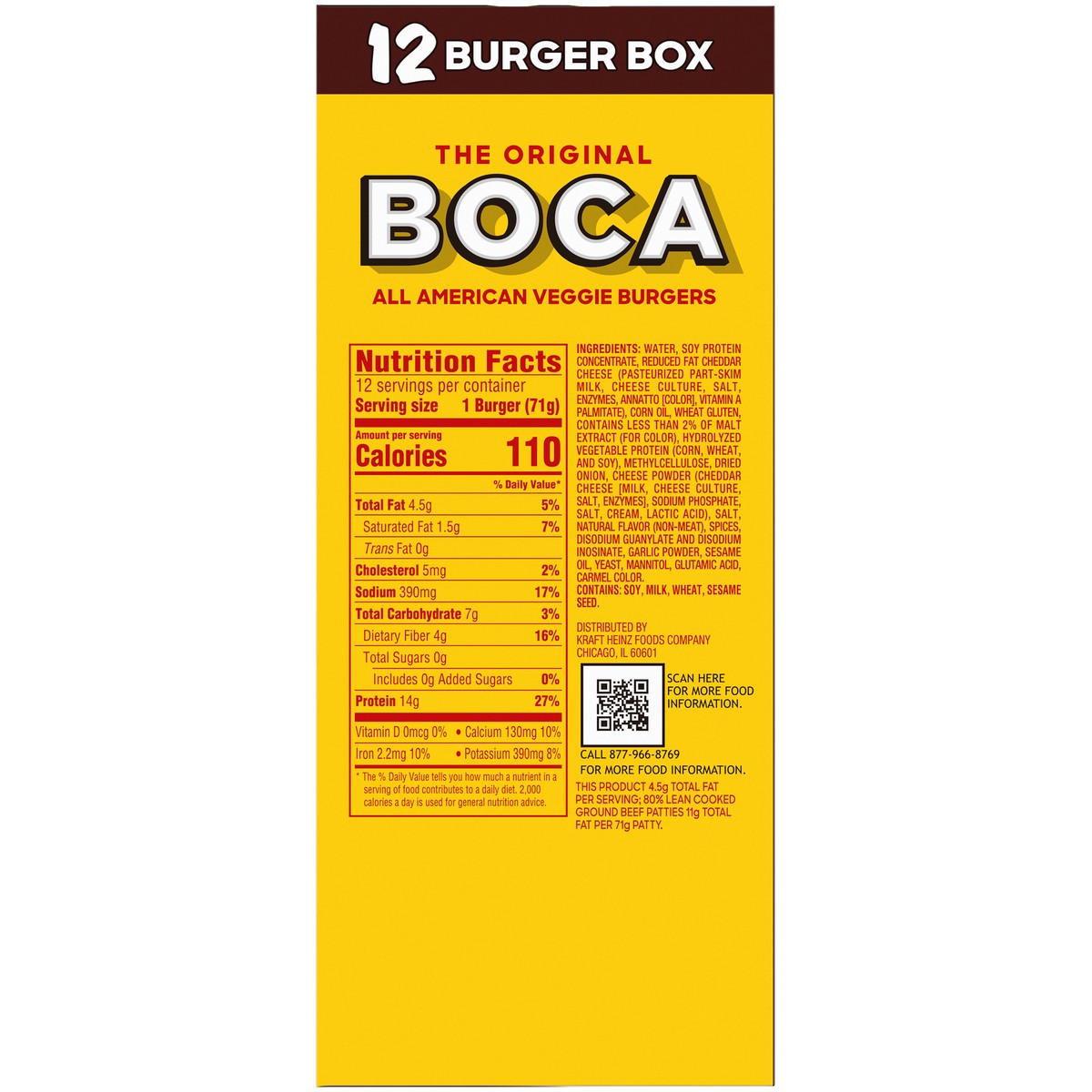 slide 4 of 9, BOCA All American Veggie Burgers, 12 ct Box, 12 ct