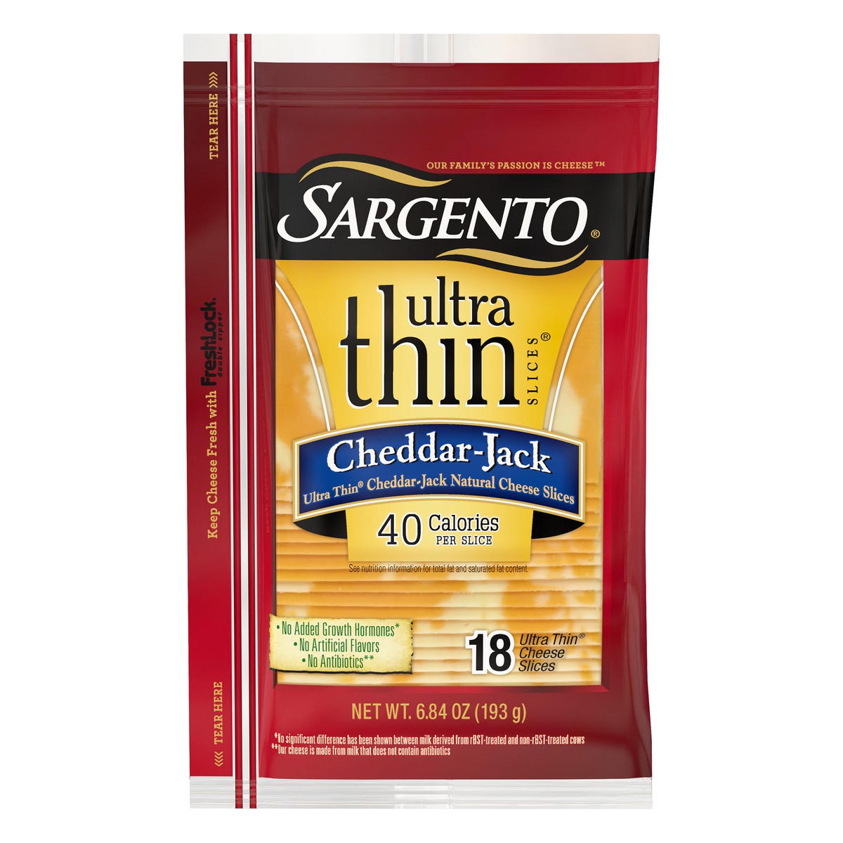 slide 3 of 12, Sargento Ultra Thin Cheddar-Jack Natural Cheese Slices 18 ct Pack, 6.84 oz