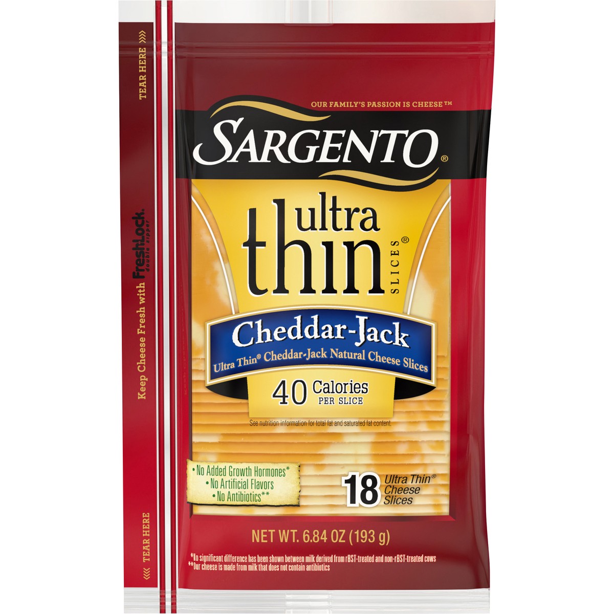 slide 11 of 12, Sargento Ultra Thin Cheddar-Jack Natural Cheese Slices 18 ct Pack, 6.84 oz