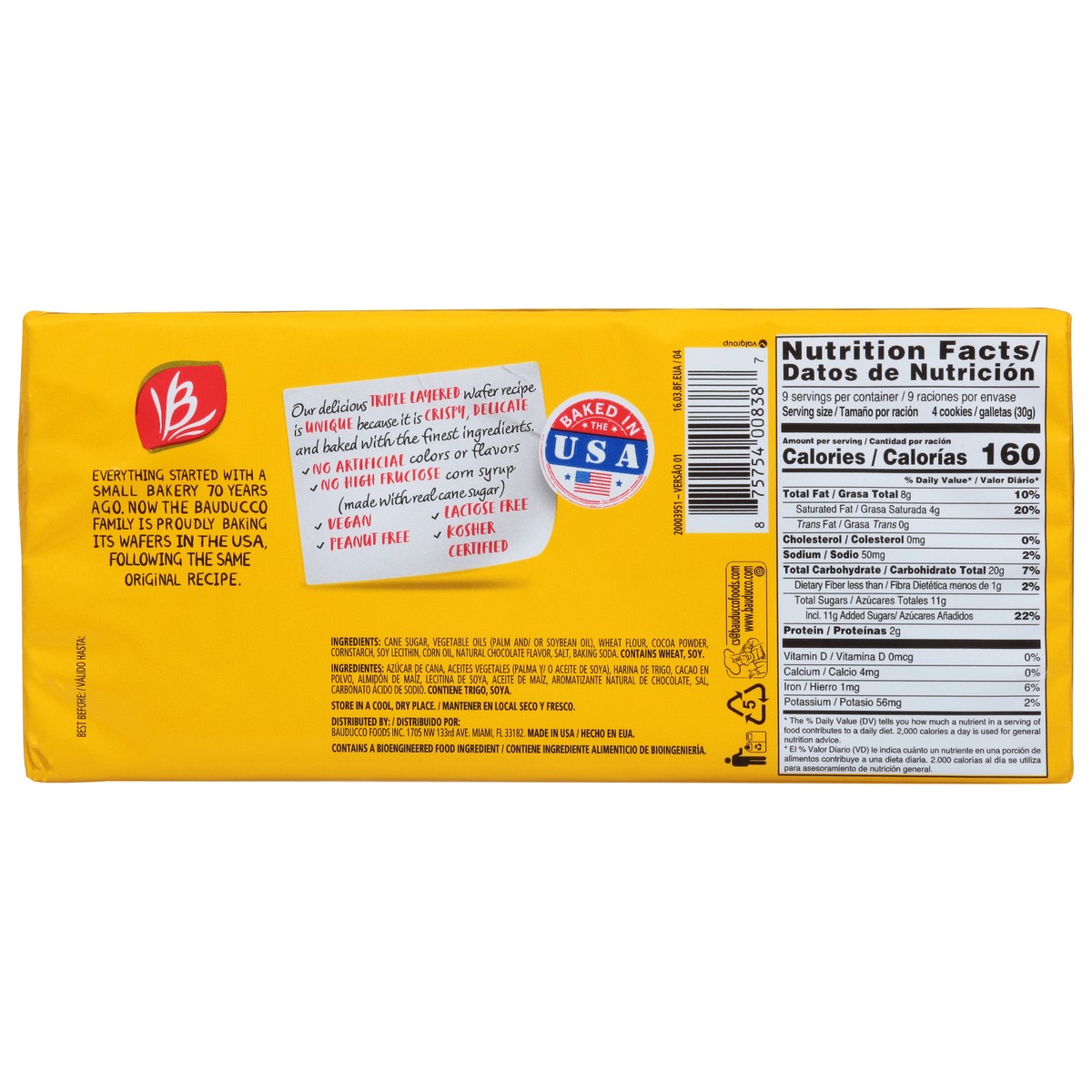 slide 6 of 15, Bauducco Chocolate Wafer 9.0 oz, 9 oz