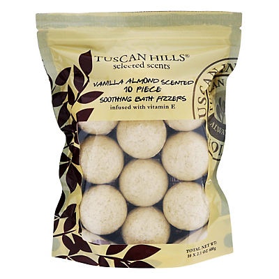 slide 1 of 1, Tuscan Hills Bath Fizzers Vanilla Almond, 10 ct