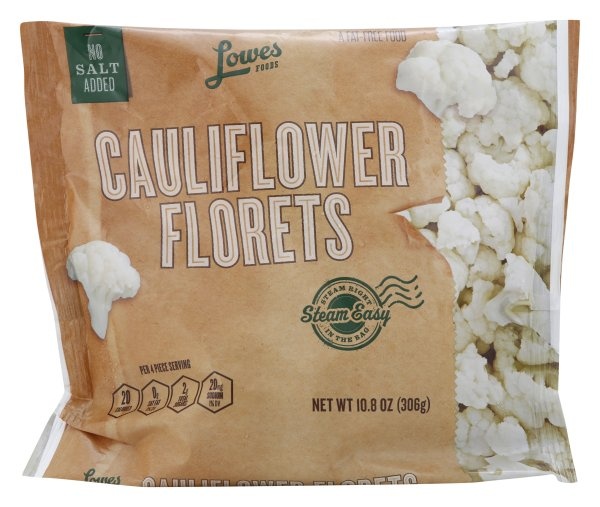 slide 1 of 8, Lowes Foods Steamable Cauliflower, 10.8 oz