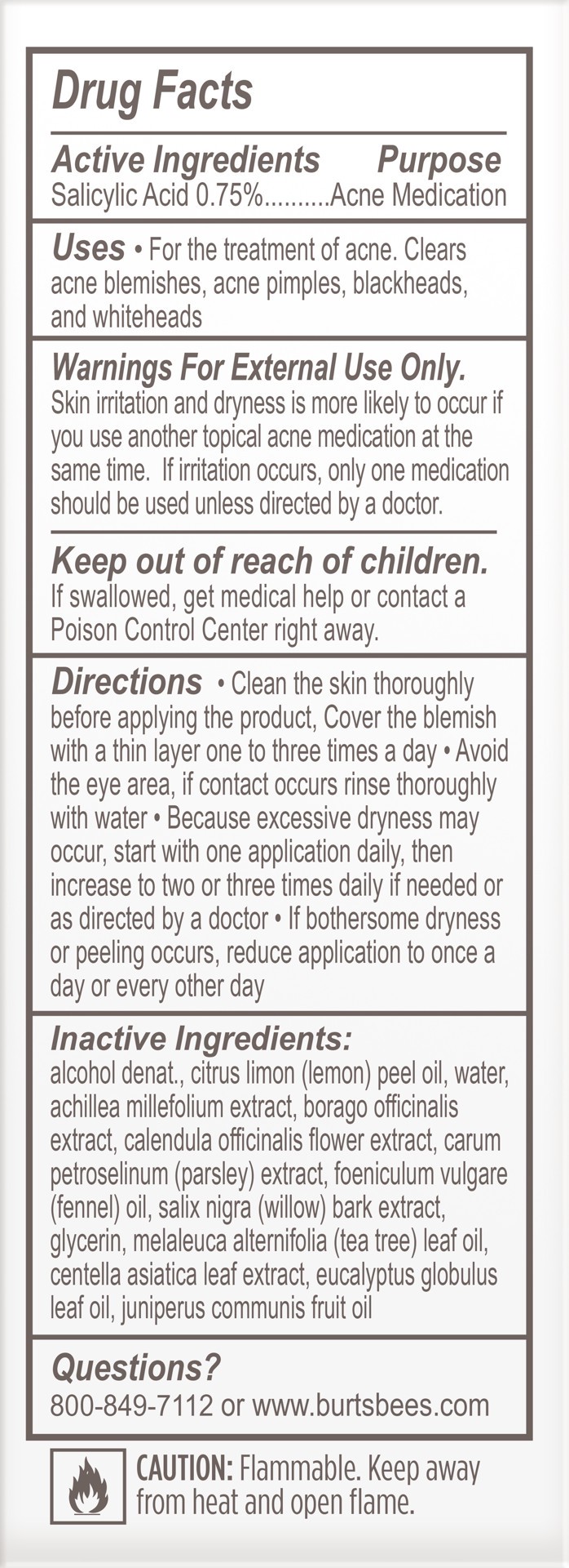 slide 5 of 5, Burt's Bees Natural Acne Solutions Targeted Spot Treatment, Salicylic Acid Acne Treatment with Soothing Cica, 99.9% Natural Origin, 0.26 Fluid Ounces, 0.26 fl oz