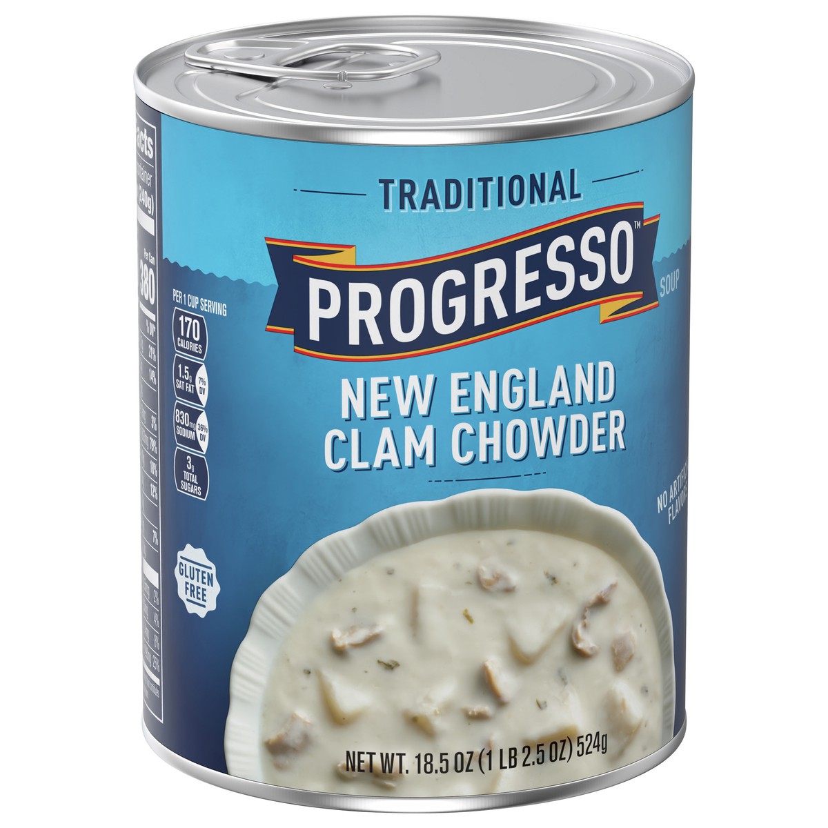 slide 2 of 12, Progresso New England Clam Chowder Soup, Traditional Canned Soup, Gluten Free, 18.5 oz , 18.5 oz