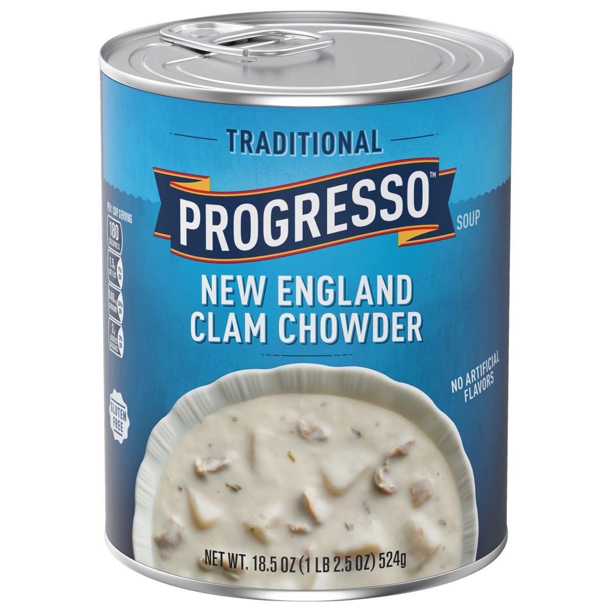 slide 1 of 12, Progresso New England Clam Chowder Soup, Traditional Canned Soup, Gluten Free, 18.5 oz, 18.5 oz