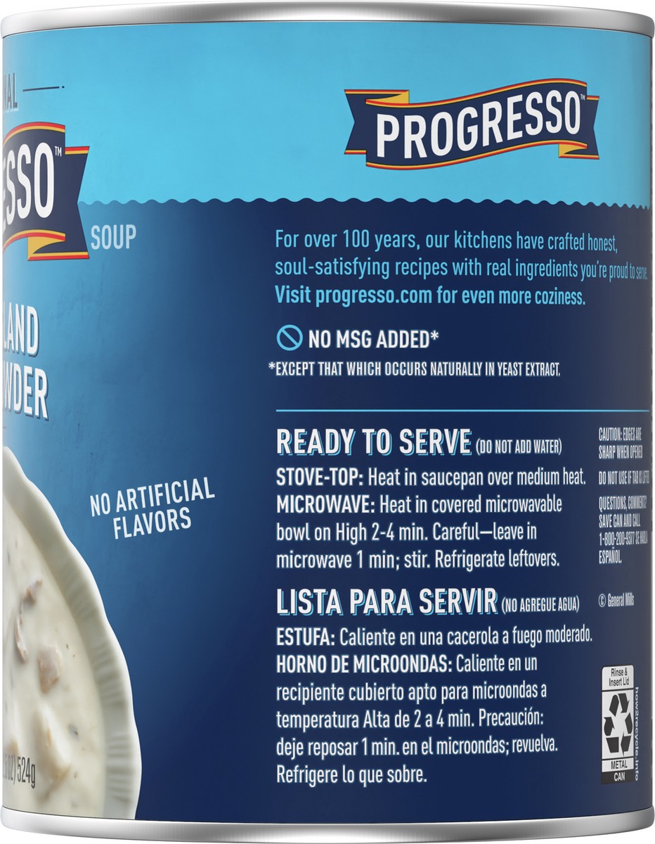 slide 11 of 12, Progresso New England Clam Chowder Soup, Traditional Canned Soup, Gluten Free, 18.5 oz, 18.5 oz