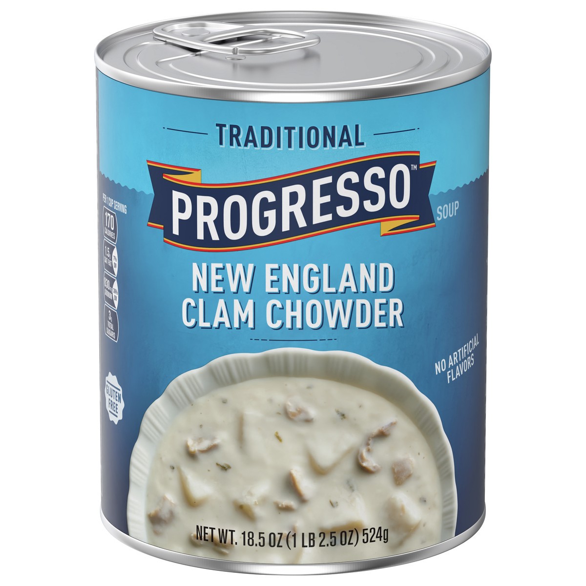 slide 1 of 12, Progresso New England Clam Chowder Soup, Traditional Canned Soup, Gluten Free, 18.5 oz, 18.5 oz