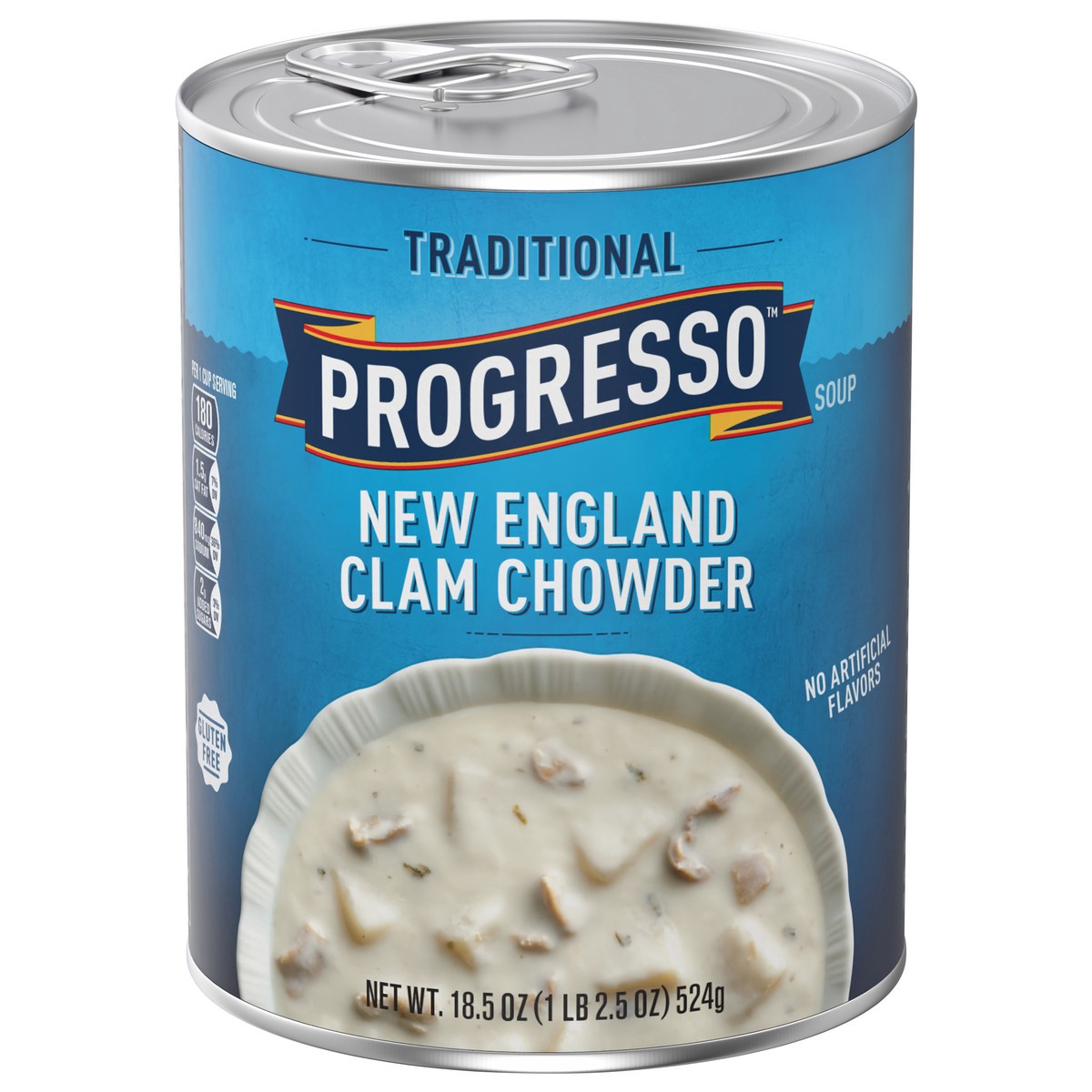 slide 1 of 12, Progresso New England Clam Chowder Soup, Traditional Canned Soup, Gluten Free, 18.5 oz, 18.5 oz