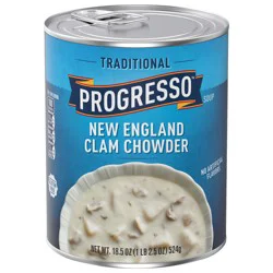 Progresso New England Clam Chowder Soup, Traditional Canned Soup, Gluten Free- 18.5 oz
