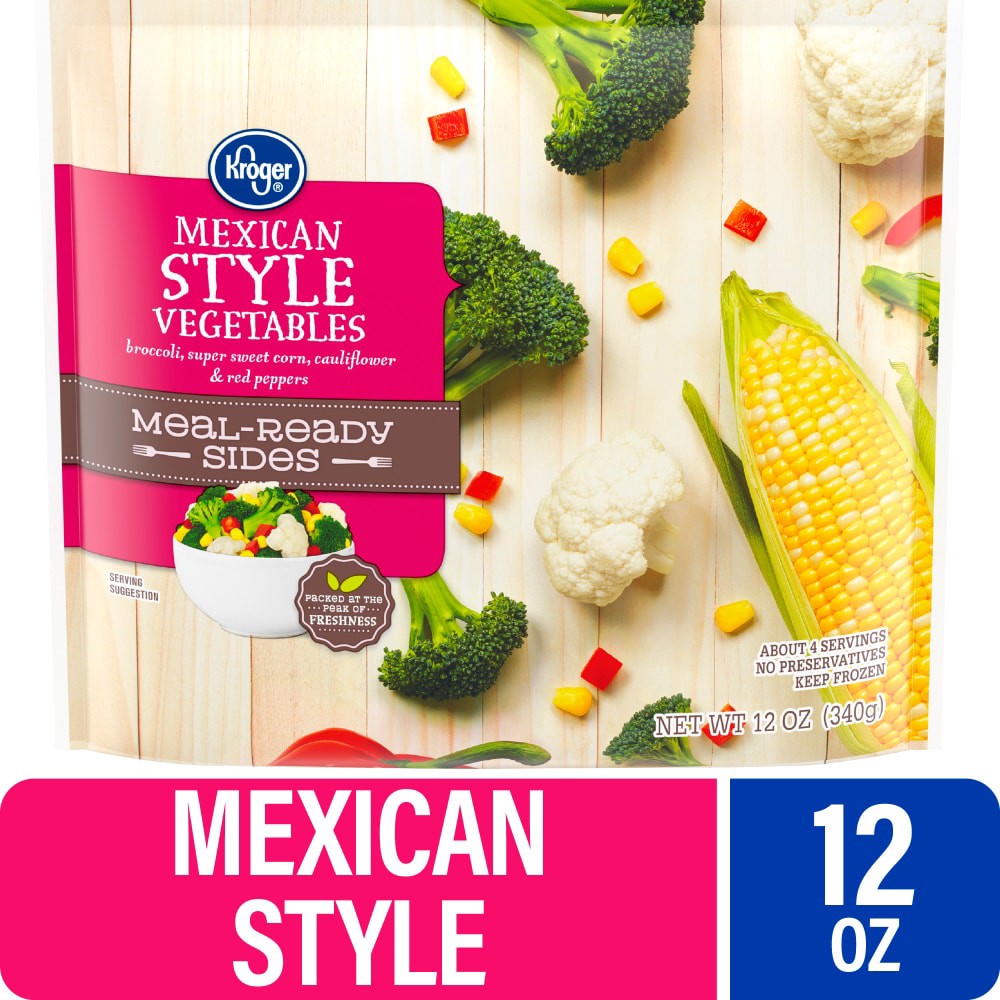 slide 1 of 4, Kroger Meal-Ready Sides Mexican Style Vegetables, 12 oz