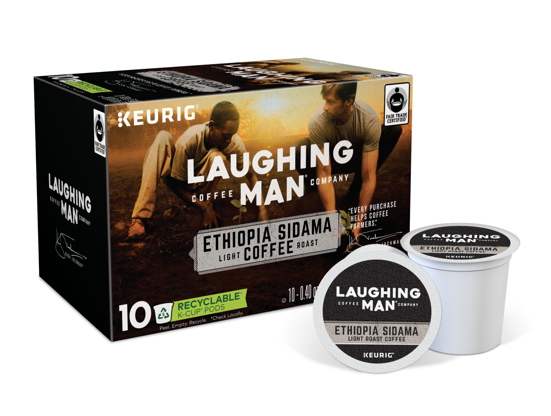 slide 1 of 3, Laughing Man Ethiopia Sidama K-Cup Pods, 10 ct