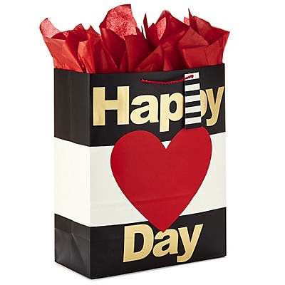 slide 1 of 1, Hallmark Happy Heart Day Extra Large Valentine's Day Gift Bag with Tissue Paper #57, 1 ct