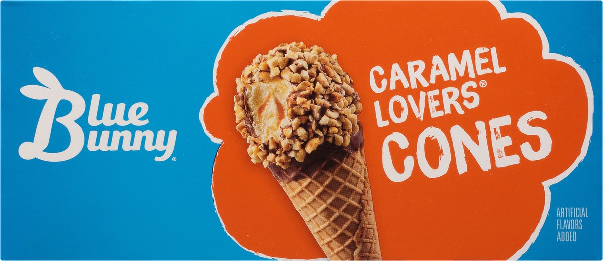 slide 6 of 12, Blue Bunny 6 Pack Caramel Lovers Frozen Dairy Dessert Cones 6 ea, 6 ct