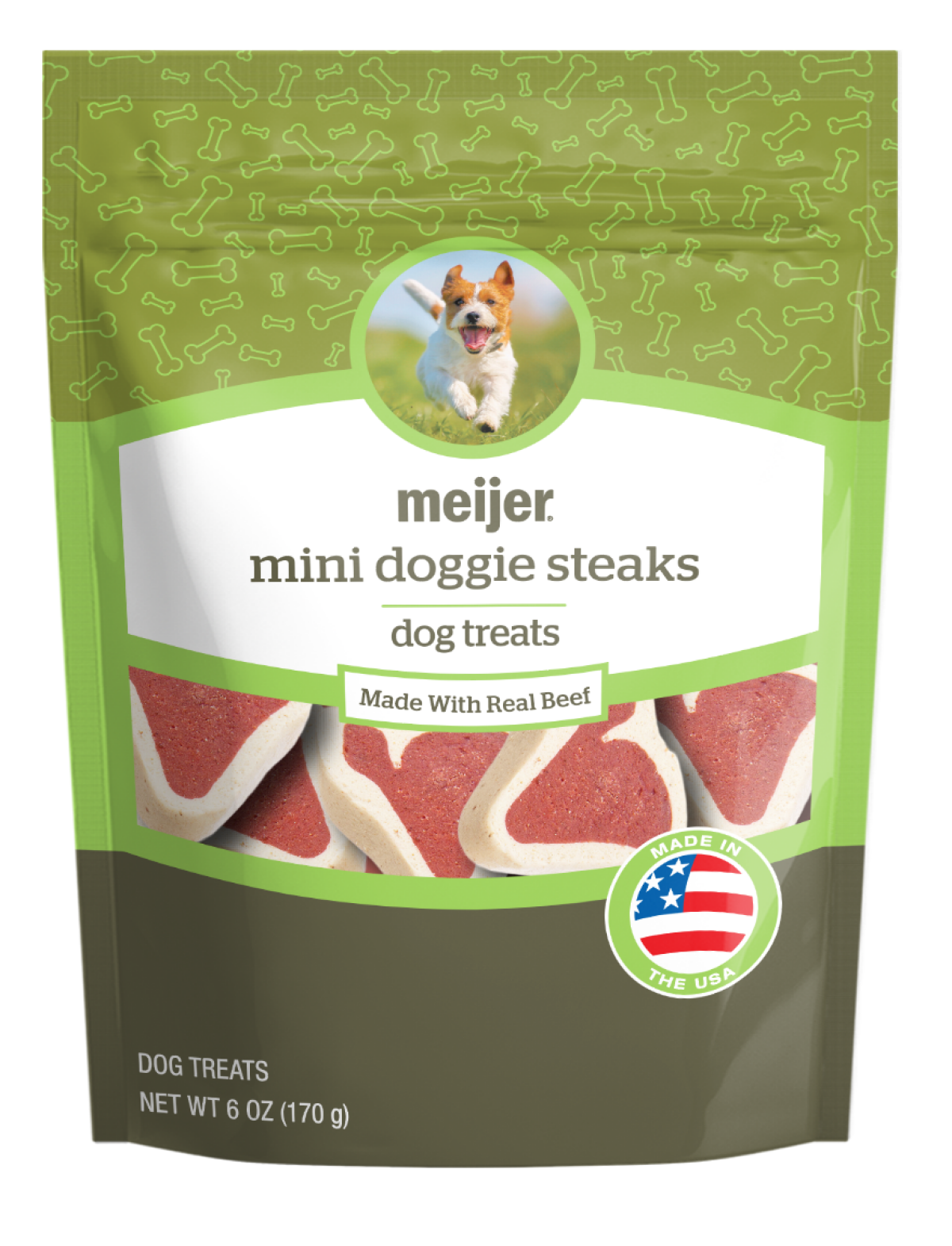 slide 1 of 5, Meijer Mini Doggie Steaks Dog Treats, Beef Flavor, 6 oz