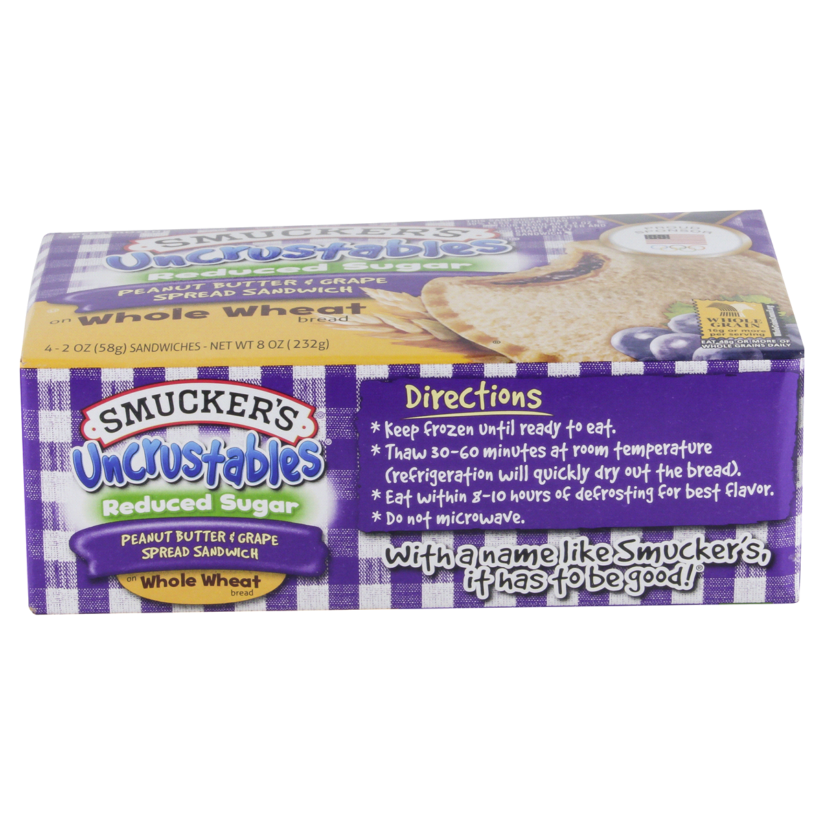 Smucker's Uncrustables Whole Wheat Peanut Butter Grape Jelly Sandwiches ...