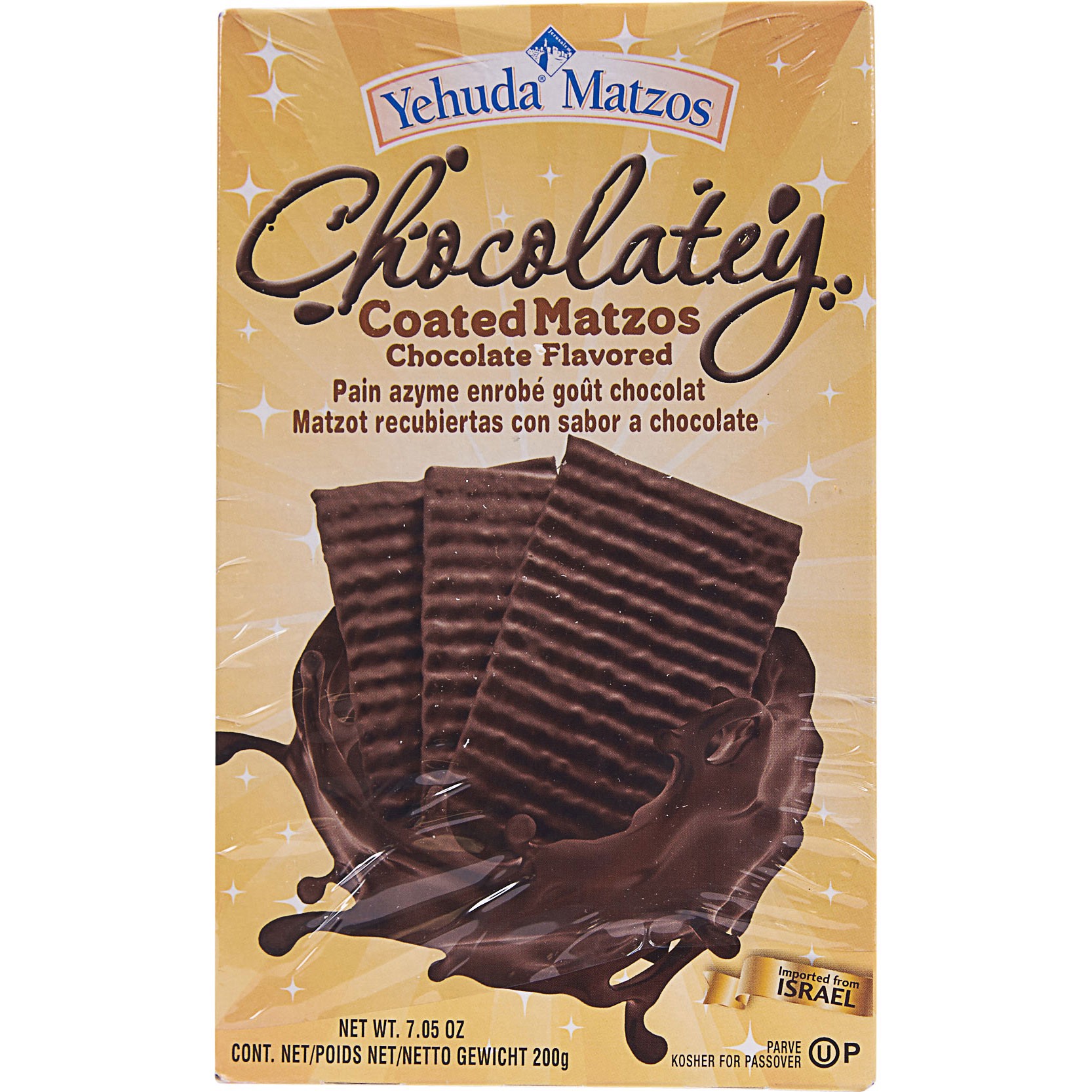 slide 1 of 5, Yehuda Chocolate Covered Matzo - Kosher For Passover, 7.05 oz