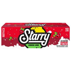 Starry Zero Sugar Soda Lemon Lime Cranberry Blizz 12 Fl Oz, 12 Count